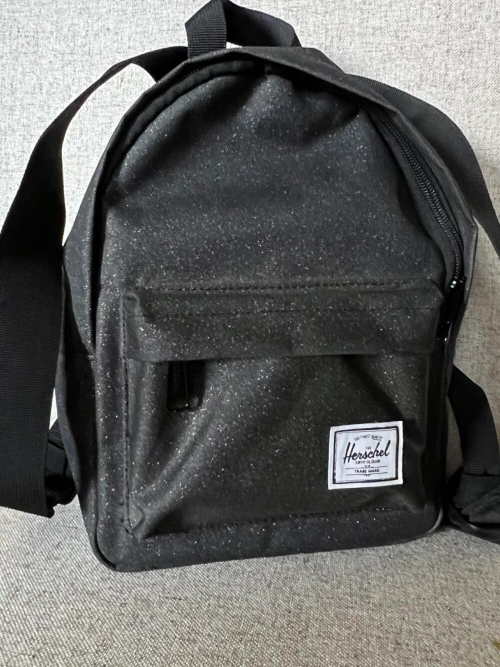 Cute! Herschel Classic Mini Backpack Black Sparkle Glitter